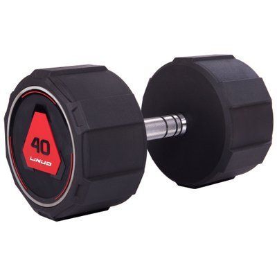 Гантель цільна професійна LI NUO TA-3618-30 1шт 40кг чорний