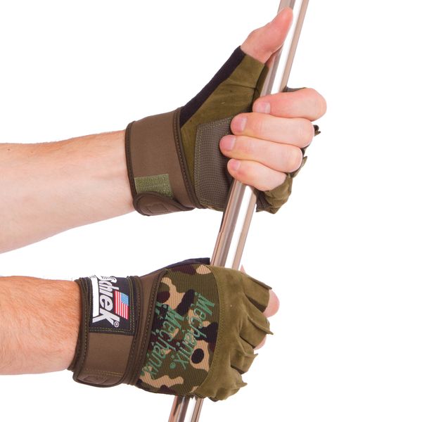 Перчатки для фитнеса и тяжелой атлетики SCHIEK SP-Sport BC-4928 M камуфляж