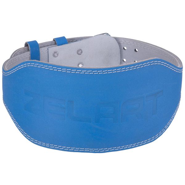 Пояс атлетический кожаный ZELART SB-165103 ширина-15см размер-XS синий
