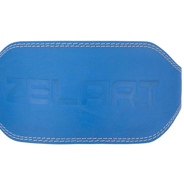 Пояс атлетический кожаный ZELART SB-165103 ширина-15см размер-XS синий