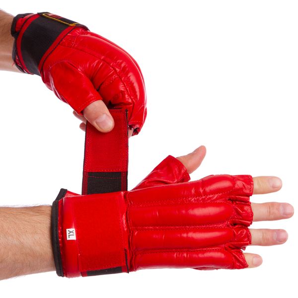 Снарядные перчатки кожаные ZELART ZB-4011 размер M красный