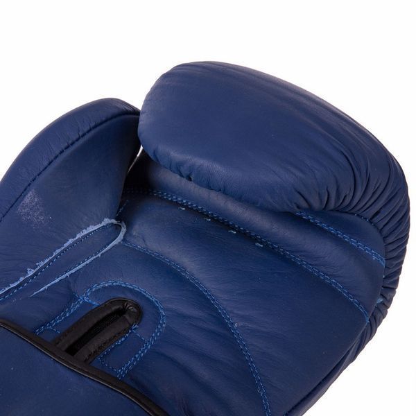 Перчатки боксерские кожаные Zelart VL-3074 8 унций синий