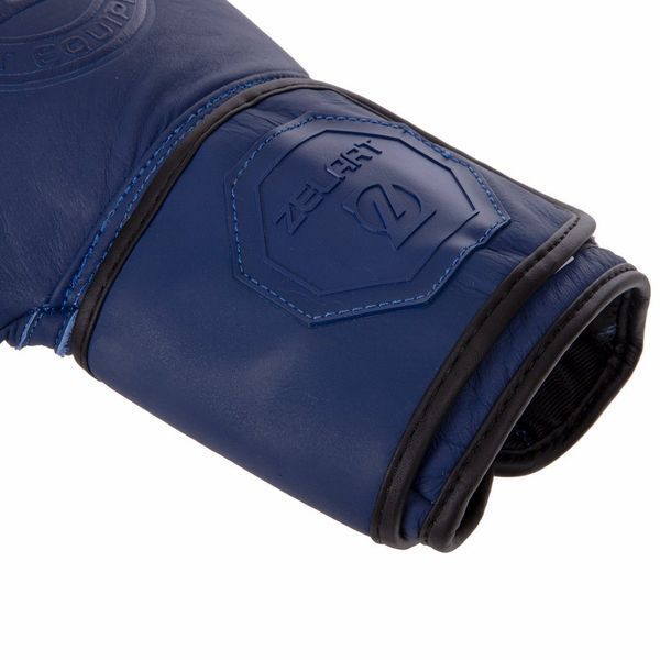 Перчатки боксерские кожаные Zelart VL-3074 8 унций синий