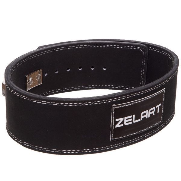 Пояс для пауерліфтингу шкіряний ZELART SB-165175 ширина-10см розмір-XXL чорний