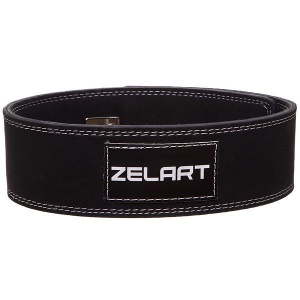 Пояс для пауерліфтингу шкіряний ZELART SB-165175 ширина-10см розмір-XXL чорний