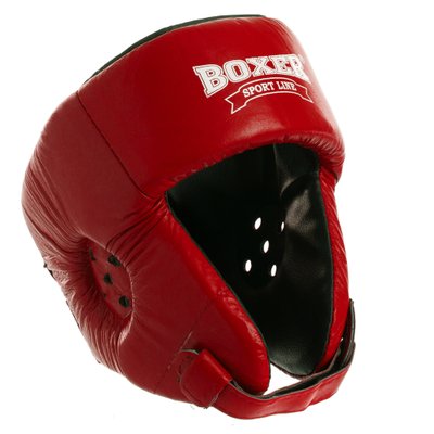 Шлем боксерский открытый кожаный BOXER 2027 M красный