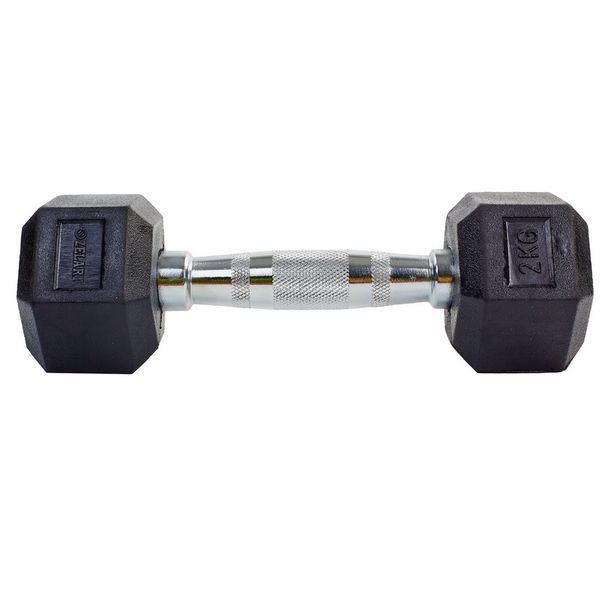 Гантель цельная шестигранная ZELART TA-5159-2 1шт 2кг