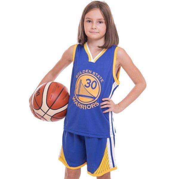 Форма баскетбольная подростковая NB-Sport NBA GOLDEN STATE WARRIORS 7354 XL синий-желтый