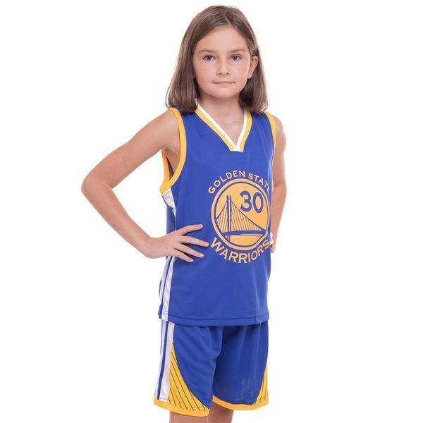 Форма баскетбольная подростковая NB-Sport NBA GOLDEN STATE WARRIORS 7354 XL синий-желтый