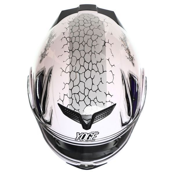 Мотошолом модуляр (flip-up) YOGE Паща дракона M-9403-1 M білий-чорний