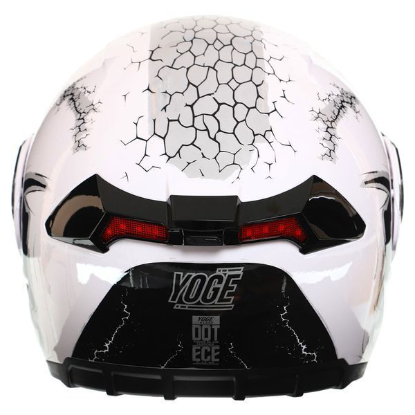 Мотошолом модуляр (flip-up) YOGE Паща дракона M-9403-1 M білий-чорний
