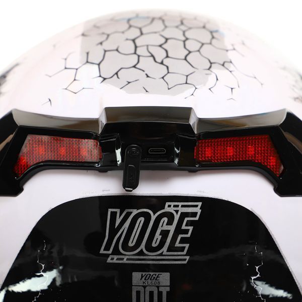 Мотошолом модуляр (flip-up) YOGE Паща дракона M-9403-1 M білий-чорний