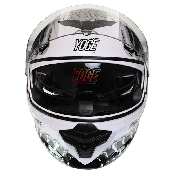 Мотошолом модуляр (flip-up) YOGE Паща дракона M-9403-1 M білий-чорний