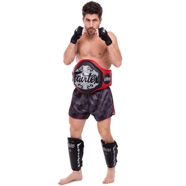 Захист гомілки та стопи Муай Тай, ММА, Кікбоксинг PU FAIRTEX SP7 чорний M