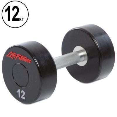 Гантель цільна професійна LIFE FITNESS SC-80081-12 1шт 12кг