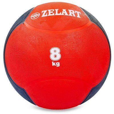 М'яч медичний медбол Zelart Medicine Ball FI-5121-8 8кг червоний-чорний
