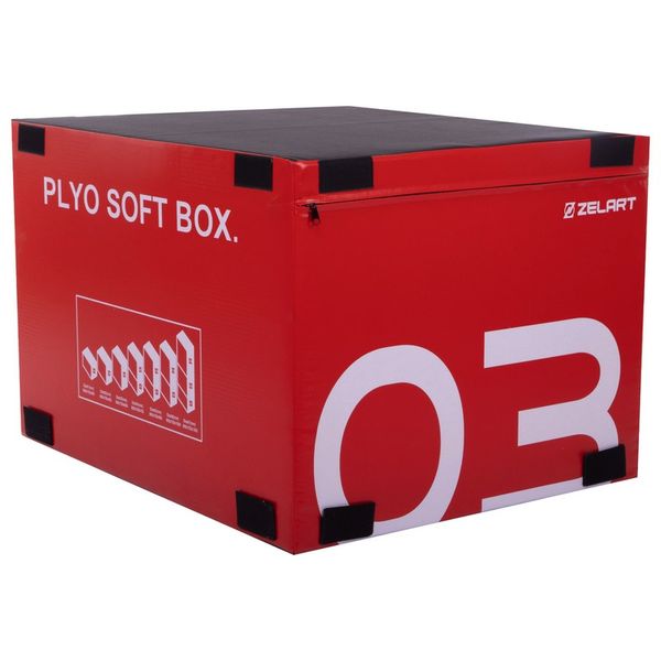 Бокс плиометрический мягкий набор Zelart PLYO BOXES FI-3635 3шт 90х75х30/45/60см зеленый, синий, красный