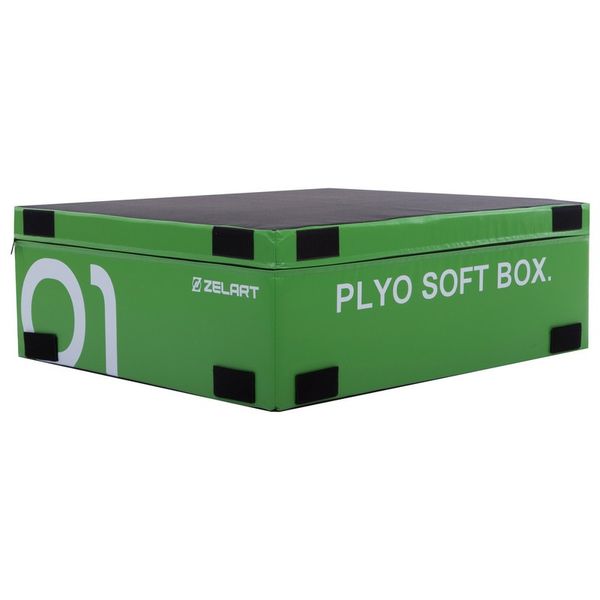 Бокс плиометрический мягкий набор Zelart PLYO BOXES FI-3635 3шт 90х75х30/45/60см зеленый, синий, красный