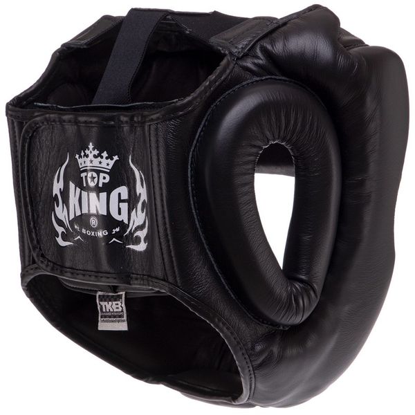Шлем боксерский в мексиканском стиле кожаный TOP KING Full Coverage TKHGFC-EV S черный
