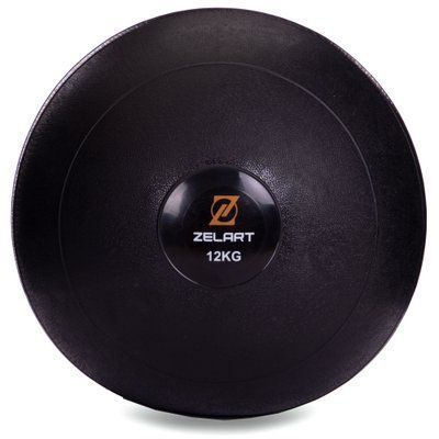 М'яч медичний слембол для кросфіту Zelart SLAM BALL FI-2672-12 12к чорний