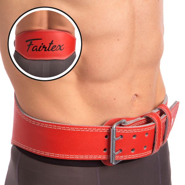 Пояс атлетичний шкіряний FAIRTEX 167076 ширина-15см розмір-S червоний