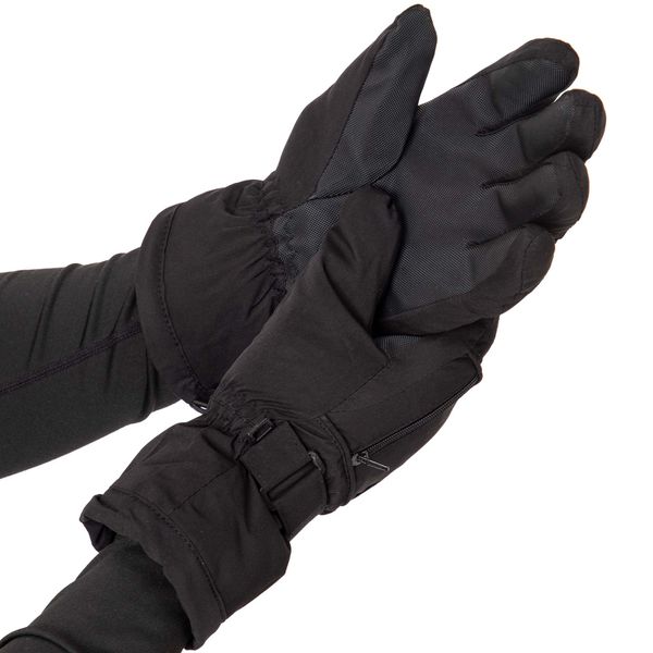 Перчатки горнолыжные теплые женские LUCKYLOONG B-77063 M-L черный