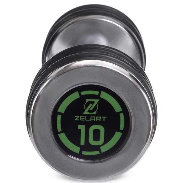 Гантель хромований Zelart FI-2622-10 1шт 10кг