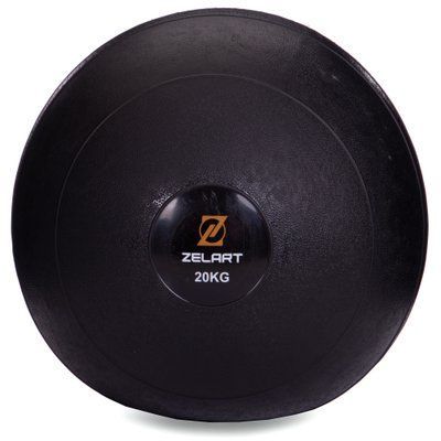 М'яч медичний слембол для кросфіту Zelart SLAM BALL FI-2672-20 20кг чорний
