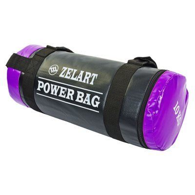 Мішок для кросфіту та фітнесу Zelart FI-5050A-10 Power Bag 10кг чорний-фіолетовий