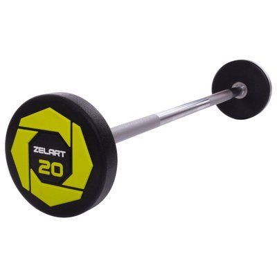 Штанга фиксированная прямая полиуретановая Zelart Urethane Barbell TA-2689-20 длина-104см 20кг