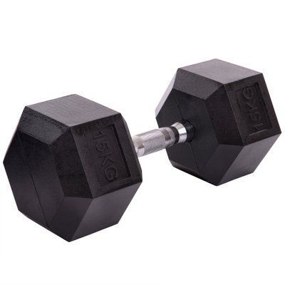 Гантель цільна шестигранна SP-Planeta SC-80075-15 1шт 15кг