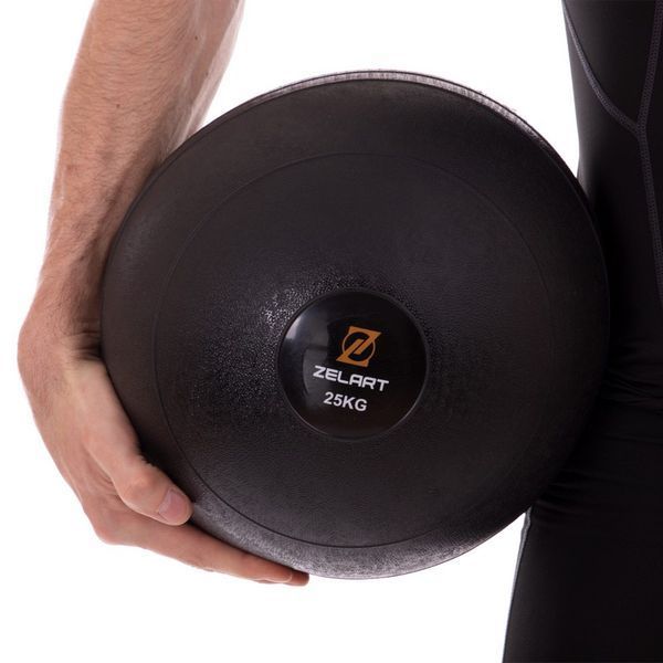 М'яч медичний слембол для кросфіту Zelart SLAM BALL FI-2672-25 25кг чорний