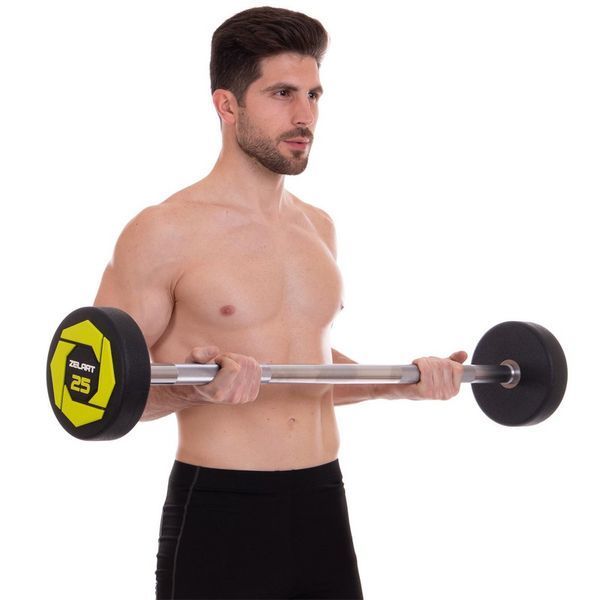Штанга фіксована пряма поліуретанова Zelart Urethane Barbell TA-2689-25 довжина-106см 25кг