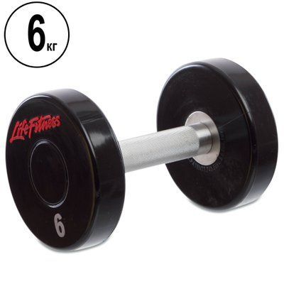 Гантель цільна професійна LIFE FITNESS SC-80081-6 1шт 6кг