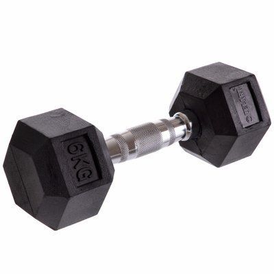 Гантель цільна шестигранна ZELART TA-5159-6 1шт 6кг