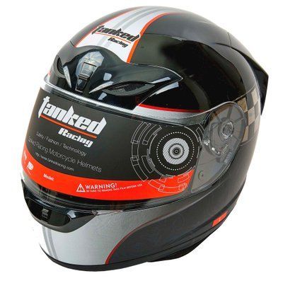 Мотошолом інтеграл (full face) зі знімним утеплювачем Tanked Racing T112-2 XL чорний-червоний