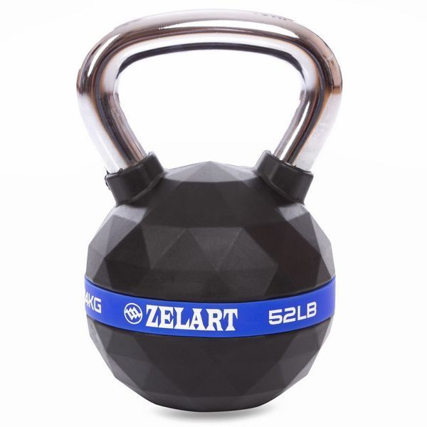 Гиря з хромованою ручкою Zelart FI-1973-24 вага 24кг чорний