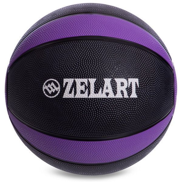 М'яч медичний медбол Zelart Medicine Ball FI-5122-5 5кг чорний-фіолетовий