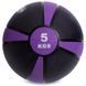 М'яч медичний медбол Zelart Medicine Ball FI-5122-5 5кг чорний-фіолетовий