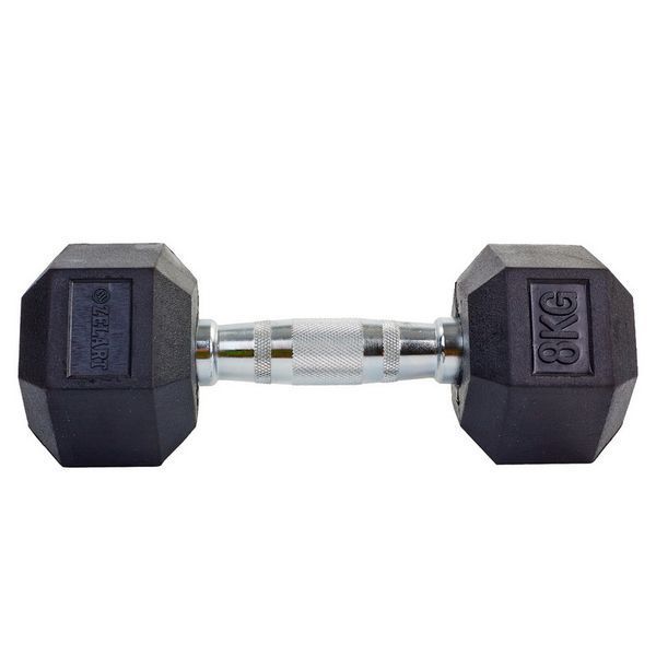 Гантель цільна шестигранна ZELART TA-5159-8 1шт 8кг