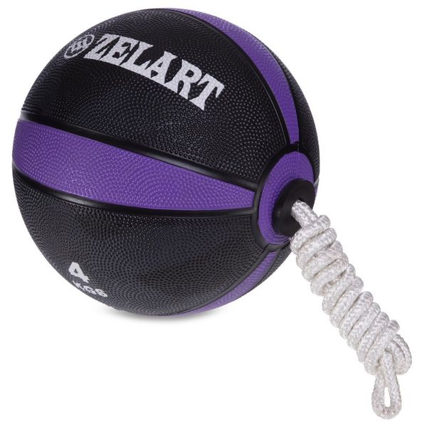 Мяч медицинский Tornado Ball Zelart FI-5709-4 4кг черный-фиолетовый