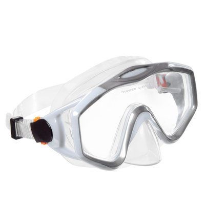 Маска для плавання Zelart M153-PVC білий-сірий