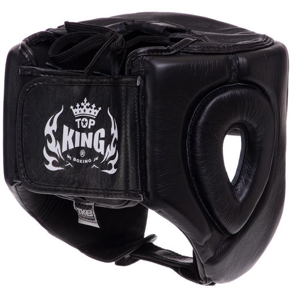 Шлем боксерский открытый кожаный TOP KING Open Chin TKHGOC S черный