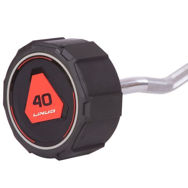 Штанга фиксированная изогнутая полиуретановая LI NUO TA-3623-40 длина-120см 40кг