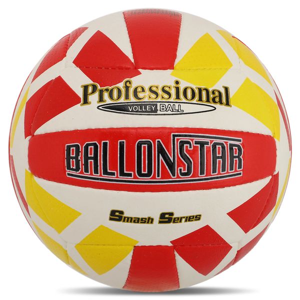 М'яч волейбольний BALLONSTAR VB-5059 №5 PU білий-червоний-жовтий